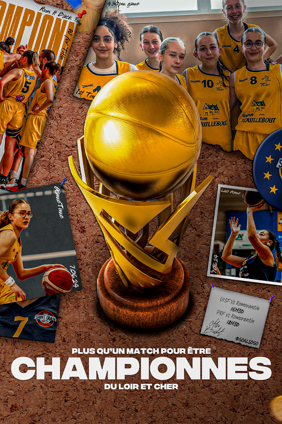 affiche de match finale departementale coupe du loir et cher U15F saint ouen vs romorantin
